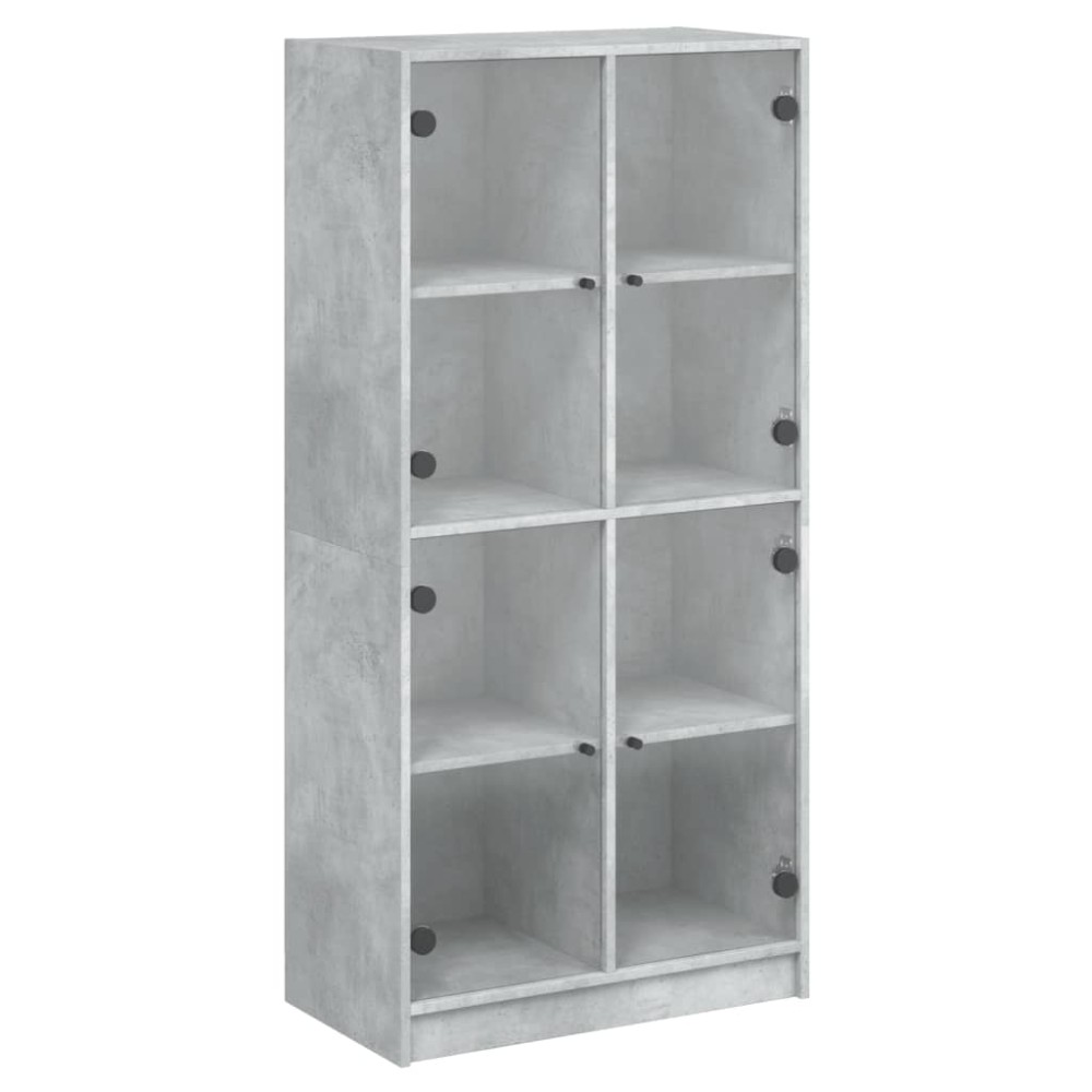 vidaXL Dulap înalt cu uși, gri beton, 68x37x142 cm, lemn compozit