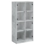 vidaXL Dulap înalt cu uși, gri beton, 68x37x142 cm, lemn compozit vidaXL Dulap înalt cu uși, gri beton, 68x37x142 cm, lemn compozit