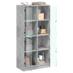 vidaXL Dulap înalt cu uși, gri beton, 68x37x142 cm, lemn compozit vidaXL Dulap înalt cu uși, gri beton, 68x37x142 cm, lemn compozit