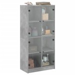 vidaXL Dulap înalt cu uși, gri beton, 68x37x142 cm, lemn compozit vidaXL Dulap înalt cu uși, gri beton, 68x37x142 cm, lemn compozit