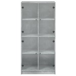 vidaXL Dulap înalt cu uși, gri beton, 68x37x142 cm, lemn compozit vidaXL Dulap înalt cu uși, gri beton, 68x37x142 cm, lemn compozit