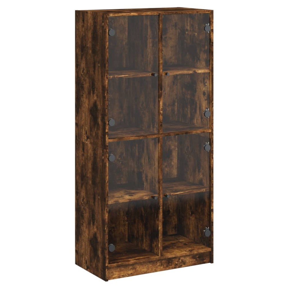 vidaXL Dulap înalt cu uși, stejar fumuriu, 68x37x142 cm, lemn compozit