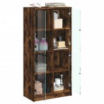 vidaXL Dulap înalt cu uși, stejar fumuriu, 68x37x142 cm, lemn compozit vidaXL Dulap înalt cu uși, stejar fumuriu, 68x37x142 cm, lemn compozit