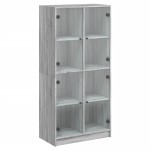 vidaXL Dulap înalt cu uși, gri sonoma, 68x37x142 cm, lemn compozit vidaXL Dulap înalt cu uși, gri sonoma, 68x37x142 cm, lemn compozit