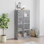 vidaXL Dulap înalt cu uși, gri sonoma, 68x37x142 cm, lemn compozit vidaXL Dulap înalt cu uși, gri sonoma, 68x37x142 cm, lemn compozit