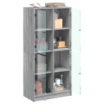 vidaXL Dulap înalt cu uși, gri sonoma, 68x37x142 cm, lemn compozit vidaXL Dulap înalt cu uși, gri sonoma, 68x37x142 cm, lemn compozit