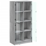 vidaXL Dulap înalt cu uși, gri sonoma, 68x37x142 cm, lemn compozit vidaXL Dulap înalt cu uși, gri sonoma, 68x37x142 cm, lemn compozit