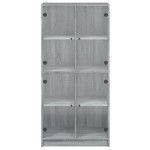 vidaXL Dulap înalt cu uși, gri sonoma, 68x37x142 cm, lemn compozit vidaXL Dulap înalt cu uși, gri sonoma, 68x37x142 cm, lemn compozit