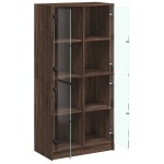 vidaXL Dulap înalt cu uși, stejar maro, 68x37x142 cm, lemn compozit vidaXL Dulap înalt cu uși, stejar maro, 68x37x142 cm, lemn compozit