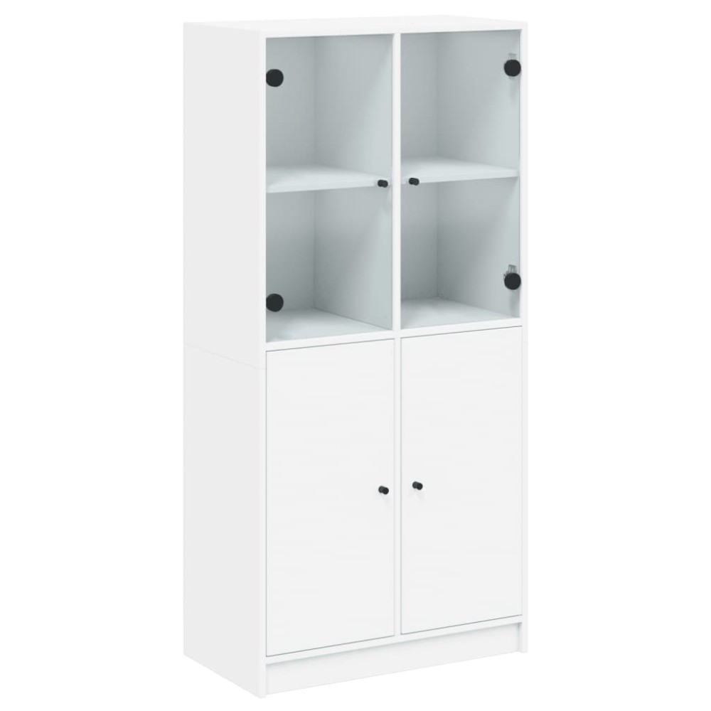 vidaXL Dulapuri înalte cu uși, alb, 68x37x142 cm, lemn prelucrat
