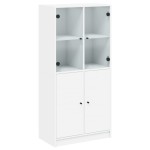 vidaXL Dulapuri înalte cu uși, alb, 68x37x142 cm, lemn prelucrat