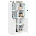 vidaXL Dulapuri înalte cu uși, alb, 68x37x142 cm, lemn prelucrat