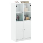 vidaXL Dulapuri înalte cu uși, alb, 68x37x142 cm, lemn prelucrat