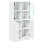vidaXL Dulapuri înalte cu uși, alb, 68x37x142 cm, lemn prelucrat