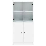 vidaXL Dulapuri înalte cu uși, alb, 68x37x142 cm, lemn prelucrat