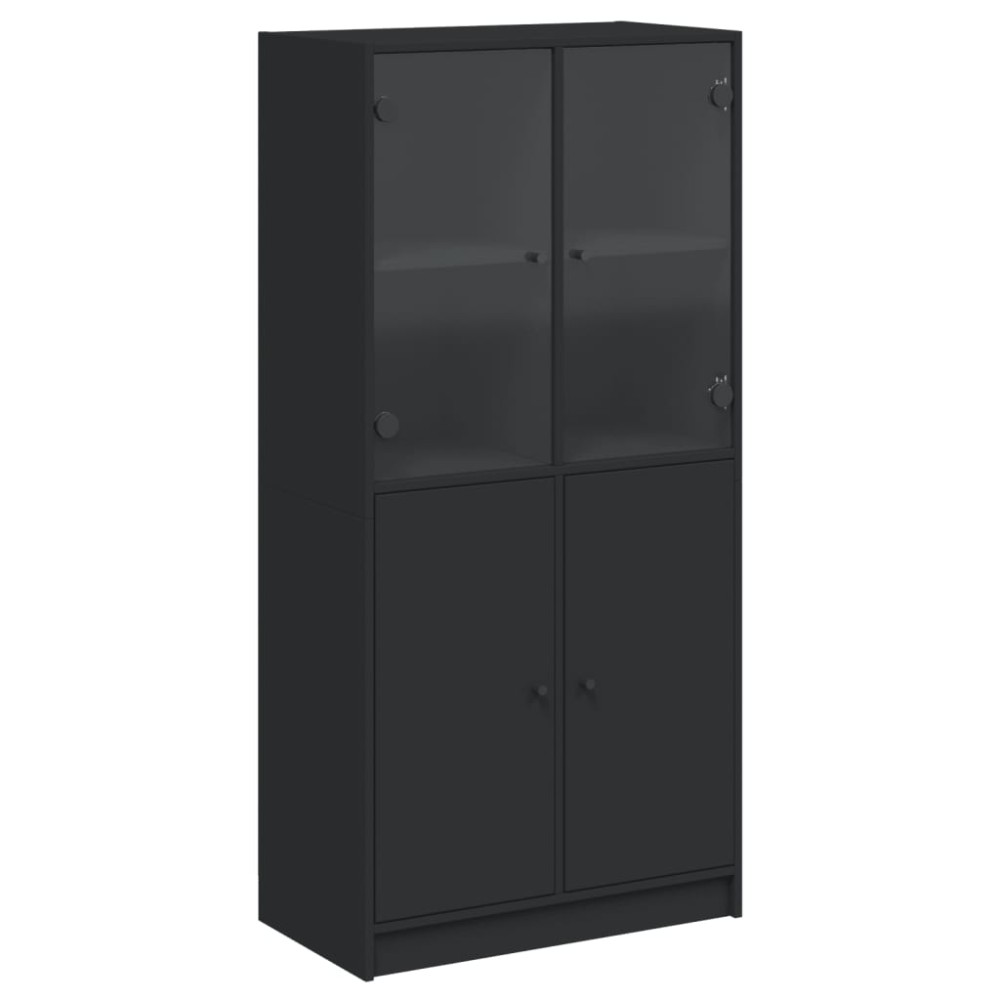 vidaXL Dulap înalt cu uși, negru, 68x37x142 cm, lemn compozit