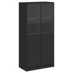 vidaXL Dulap înalt cu uși, negru, 68x37x142 cm, lemn compozit vidaXL Dulap înalt cu uși, negru, 68x37x142 cm, lemn compozit