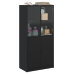 vidaXL Dulap înalt cu uși, negru, 68x37x142 cm, lemn compozit vidaXL Dulap înalt cu uși, negru, 68x37x142 cm, lemn compozit