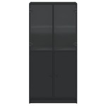 vidaXL Dulap înalt cu uși, negru, 68x37x142 cm, lemn compozit vidaXL Dulap înalt cu uși, negru, 68x37x142 cm, lemn compozit