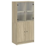 vidaXL Dulap înalt cu uși, stejar sonoma, 68x37x142 cm, lemn compozit vidaXL Dulap înalt cu uși, stejar sonoma, 68x37x142 cm, lemn compozit