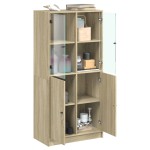 vidaXL Dulap înalt cu uși, stejar sonoma, 68x37x142 cm, lemn compozit vidaXL Dulap înalt cu uși, stejar sonoma, 68x37x142 cm, lemn compozit