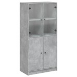 vidaXL Dulap înalt cu uși, gri beton, 68x37x142 cm, lemn compozit vidaXL Dulap înalt cu uși, gri beton, 68x37x142 cm, lemn compozit