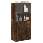 vidaXL Dulap înalt cu uși, stejar fumuriu, 68x37x142 cm, lemn compozit vidaXL Dulap înalt cu uși, stejar fumuriu, 68x37x142 cm, lemn compozit