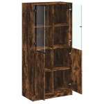 vidaXL Dulap înalt cu uși, stejar fumuriu, 68x37x142 cm, lemn compozit vidaXL Dulap înalt cu uși, stejar fumuriu, 68x37x142 cm, lemn compozit