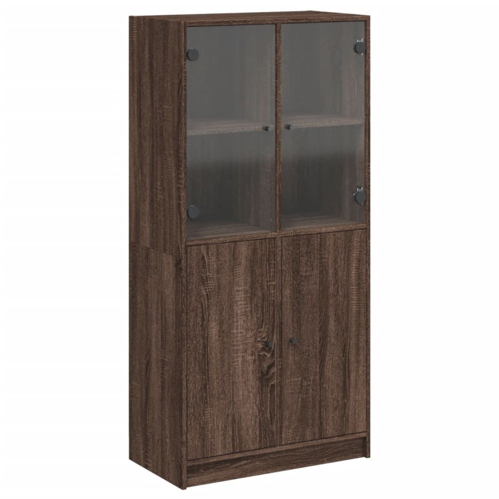 vidaXL Dulap înalt cu uși, stejar maro, 68x37x142 cm, lemn compozit