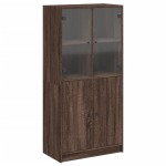 vidaXL Dulap înalt cu uși, stejar maro, 68x37x142 cm, lemn compozit vidaXL Dulap înalt cu uși, stejar maro, 68x37x142 cm, lemn compozit