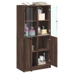 vidaXL Dulap înalt cu uși, stejar maro, 68x37x142 cm, lemn compozit vidaXL Dulap înalt cu uși, stejar maro, 68x37x142 cm, lemn compozit