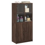 vidaXL Dulap înalt cu uși, stejar maro, 68x37x142 cm, lemn compozit vidaXL Dulap înalt cu uși, stejar maro, 68x37x142 cm, lemn compozit