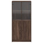 vidaXL Dulap înalt cu uși, stejar maro, 68x37x142 cm, lemn compozit vidaXL Dulap înalt cu uși, stejar maro, 68x37x142 cm, lemn compozit
