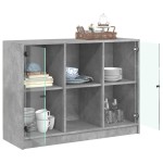 vidaXL Dulap, gri beton, 102x37x75,5 cm, lemn prelucrat