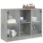 vidaXL Dulap, gri beton, 102x37x75,5 cm, lemn prelucrat