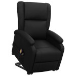 vidaXL Fotoliu cu ridicare, negru, piele ecologică vidaXL Fotoliu cu ridicare, negru, piele ecologică