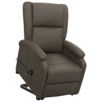 vidaXL Fotoliu cu ridicare, gri, piele ecologică vidaXL Fotoliu cu ridicare, gri, piele ecologică
