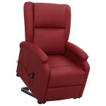 vidaXL Fotoliu cu ridicare pe verticală, roșu vin, piele ecologică vidaXL Fotoliu cu ridicare pe verticală, roșu vin, piele ecologică