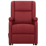vidaXL Fotoliu cu ridicare pe verticală, roșu vin, piele ecologică vidaXL Fotoliu cu ridicare pe verticală, roșu vin, piele ecologică