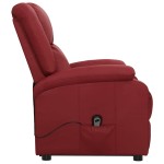 vidaXL Fotoliu cu ridicare pe verticală, roșu vin, piele ecologică vidaXL Fotoliu cu ridicare pe verticală, roșu vin, piele ecologică