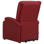 vidaXL Fotoliu cu ridicare pe verticală, roșu vin, piele ecologică vidaXL Fotoliu cu ridicare pe verticală, roșu vin, piele ecologică