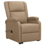 vidaXL Fotoliu cu ridicare pe verticală, cappuccino, piele ecologică vidaXL Fotoliu cu ridicare pe verticală, cappuccino, piele ecologică