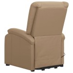 vidaXL Fotoliu cu ridicare pe verticală, cappuccino, piele ecologică vidaXL Fotoliu cu ridicare pe verticală, cappuccino, piele ecologică