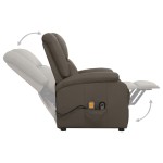 vidaXL Fotoliu de masaj cu ridicare, gri, piele ecologică vidaXL Fotoliu de masaj cu ridicare, gri, piele ecologică