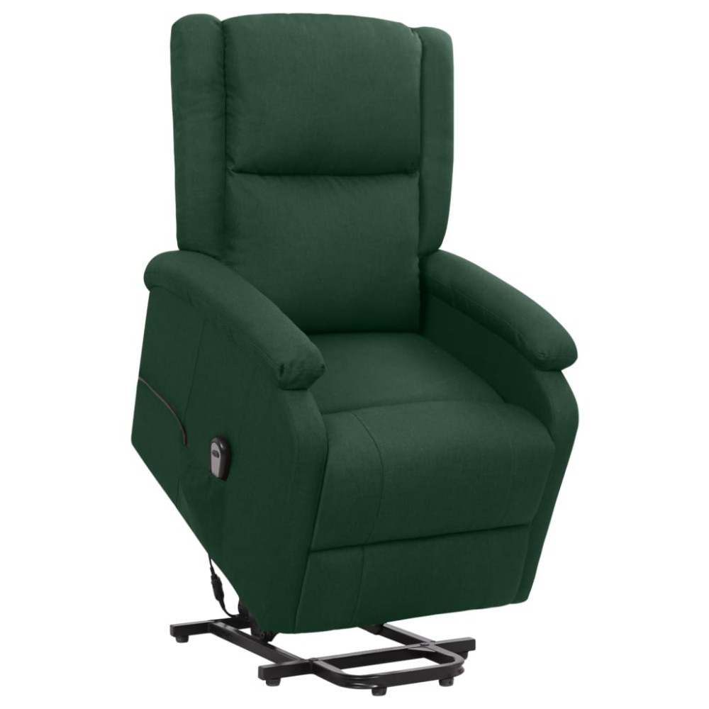 vidaXL Fotoliu cu ridicare, verde închis, material textil