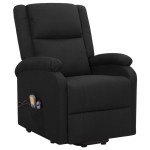vidaXL Fotoliu de masaj cu ridicare, negru, material textil vidaXL Fotoliu de masaj cu ridicare, negru, material textil