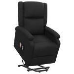 vidaXL Fotoliu de masaj cu ridicare, negru, material textil vidaXL Fotoliu de masaj cu ridicare, negru, material textil