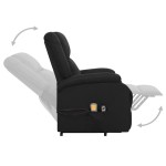 vidaXL Fotoliu de masaj cu ridicare, negru, material textil vidaXL Fotoliu de masaj cu ridicare, negru, material textil