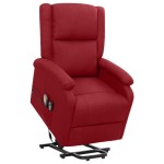 vidaXL Fotoliu de masaj cu ridicare, roșu vin, material textil vidaXL Fotoliu de masaj cu ridicare, roșu vin, material textil