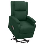 vidaXL Fotoliu de masaj cu ridicare, verde închis, material textil vidaXL Fotoliu de masaj cu ridicare, verde închis, material textil